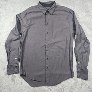 Rag & Bone Shirt Mens 16 Gray Tailored Fit Long Sleeve Button Up Made Portugal